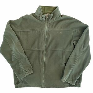 L.L. Bean Men’s Olive Fleece Zip Up, Large